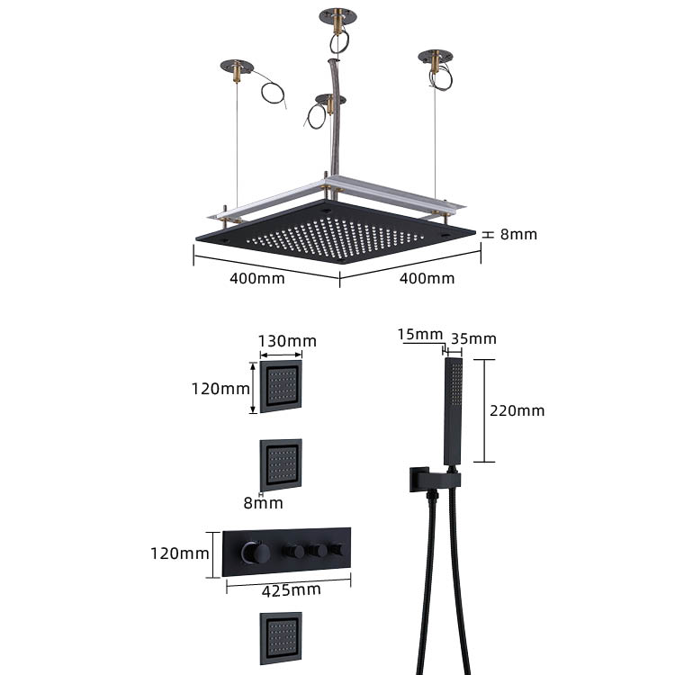 Black Concealed Mixer Shower