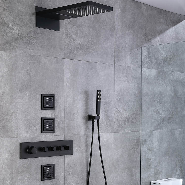 Matt Black Concealed Shower