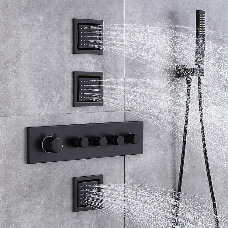Matt Black Concealed Shower