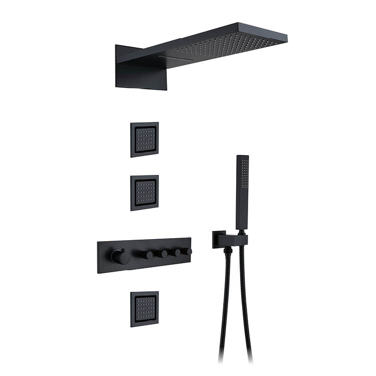 Matt Black Concealed Shower